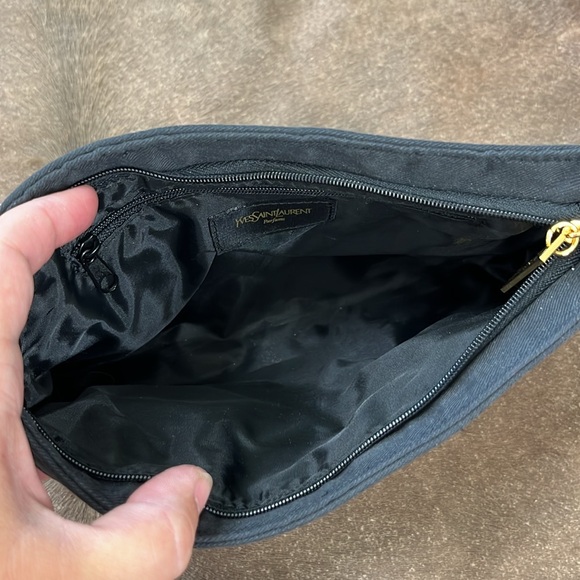 YSL Yves Saint Laurent Micro Logo Make Up Bag Clutch - Picture 4 of 5